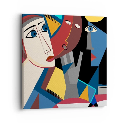 Quadro em tela - Uma conversa entre cubistas - 40x40 cm