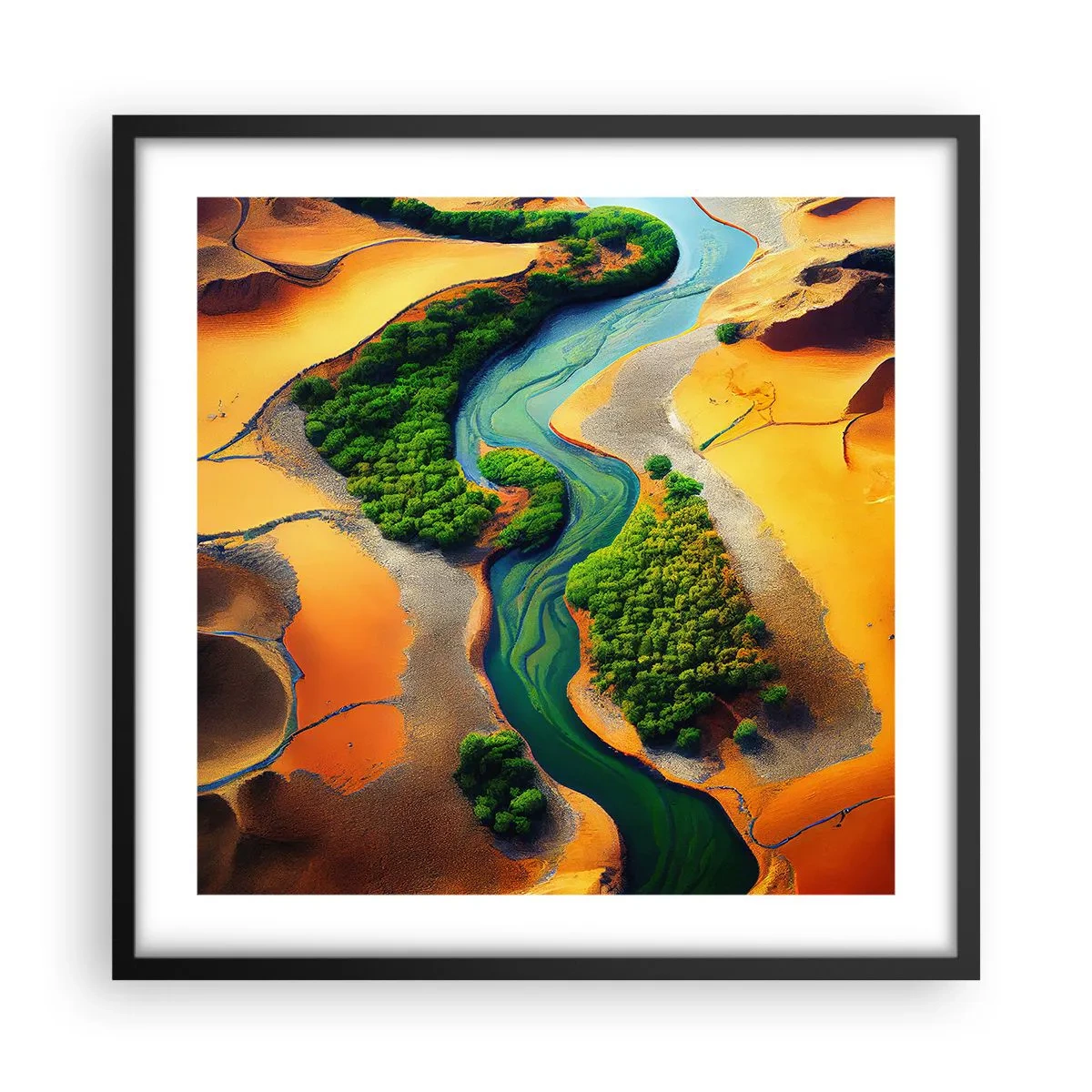 Pôster com moldura preta - Rio que dá vida - 50x50 cm
