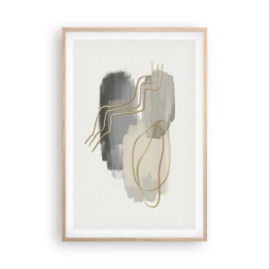 Pôster com moldura de carvalho claro - Duração e movimento - 61x91 cm