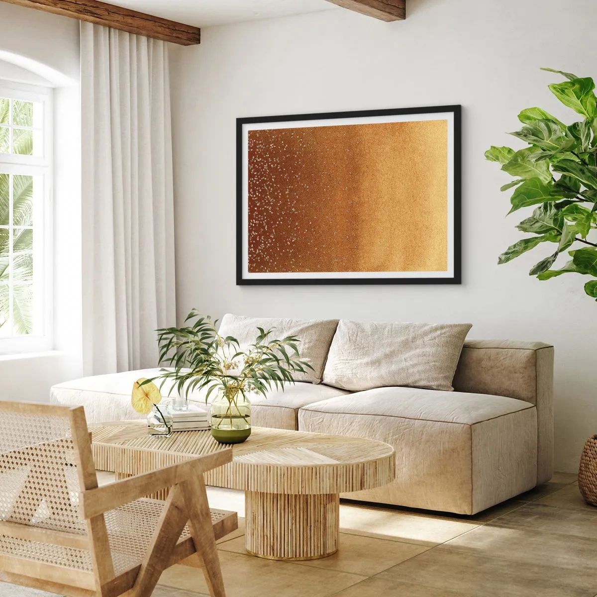 Pôster com moldura preta - O nascimento da luz - 50x40 cm