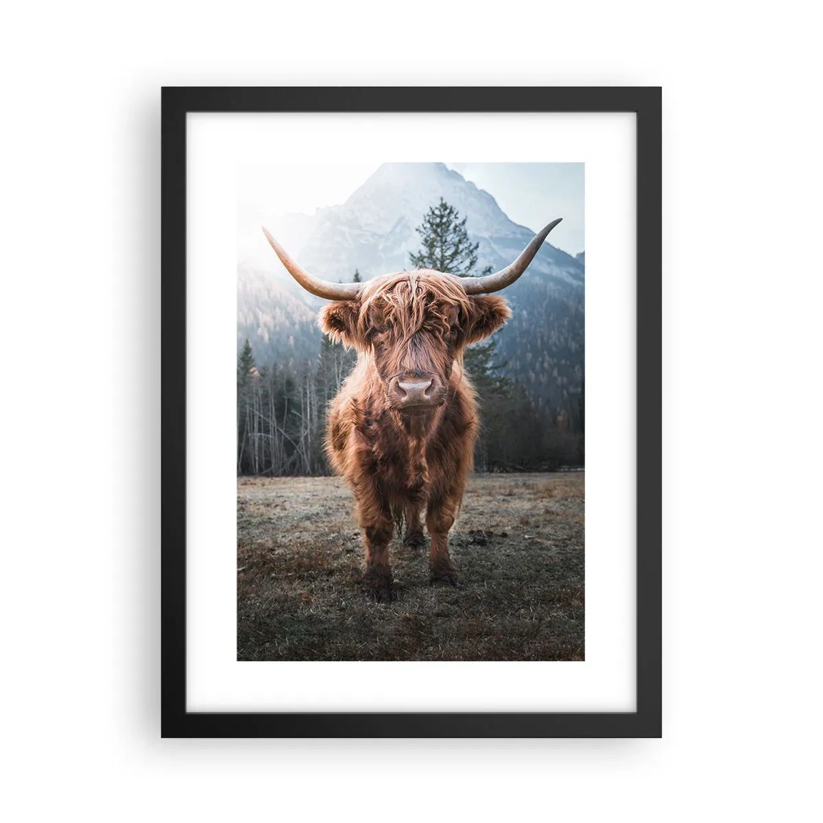 Pôster com moldura preta - Saudações do prado da montanha - 30x40 cm
