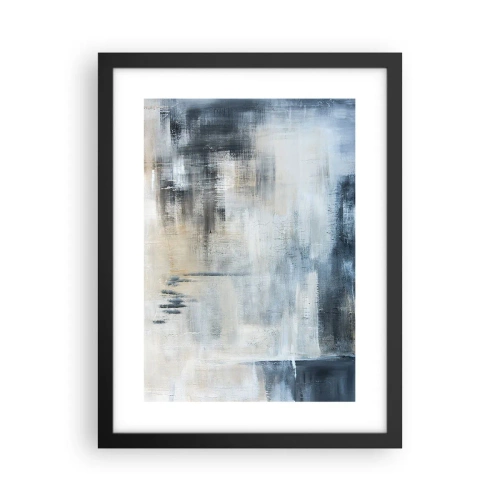 Pôster com moldura preta - Atrás da cortina azul - 30x40 cm