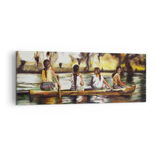 Quadro em tela - Num paraíso polinésio - 140x50 cm