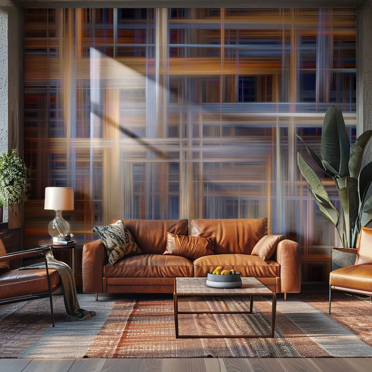 Papel de Parede Premium Canvas - Tecido de luz - Abstração, Pedaço, Gráficos - 250x175 cm