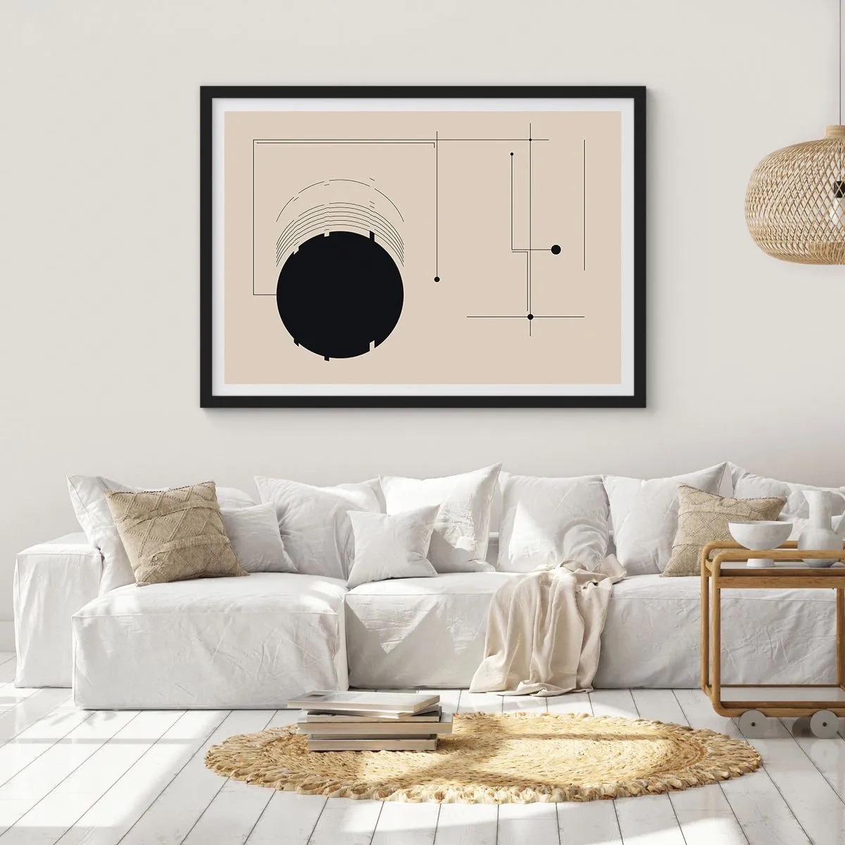 Pôster com moldura preta - Composição flexível e dinâmica - 70x50 cm