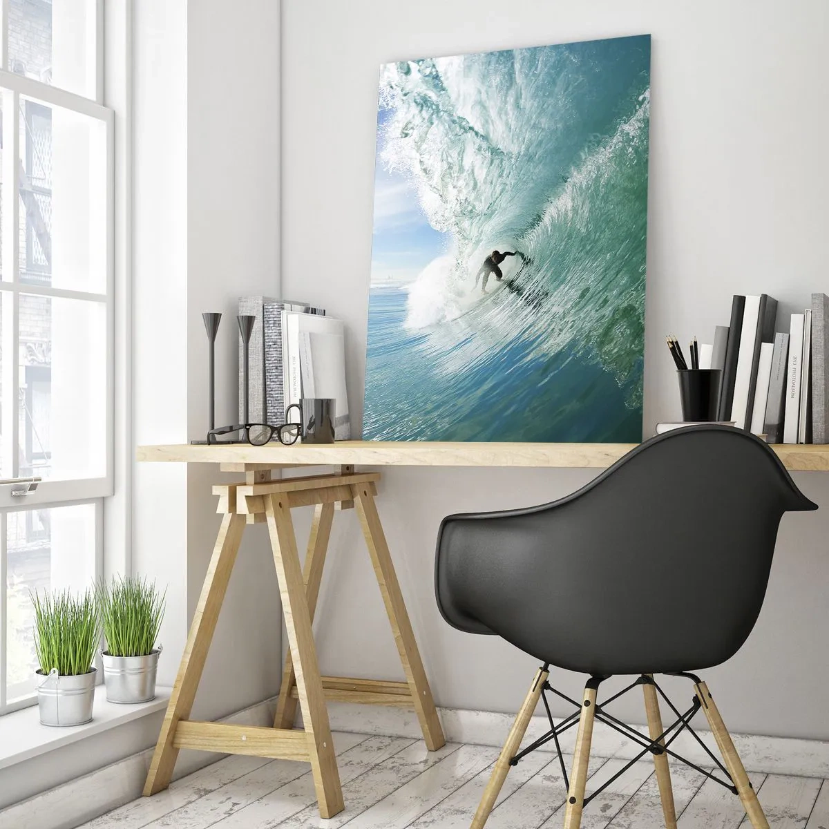 Quadro em vidro - Na crista da onda - 70x100 cm