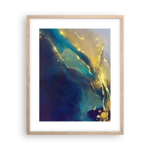 Pôster com moldura de carvalho claro - Piscina dourada - 40x50 cm