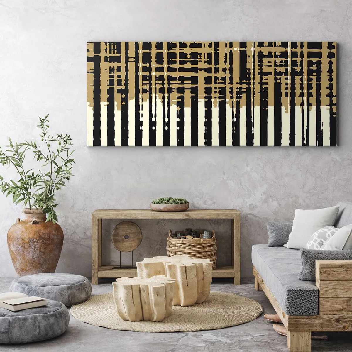 Quadro em tela - Abstração arquitetónica - 160x50 cm