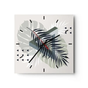 Relógio de parede - Relógio em vidro - Natureza e geometria – duas ordens? - 30x30 cm