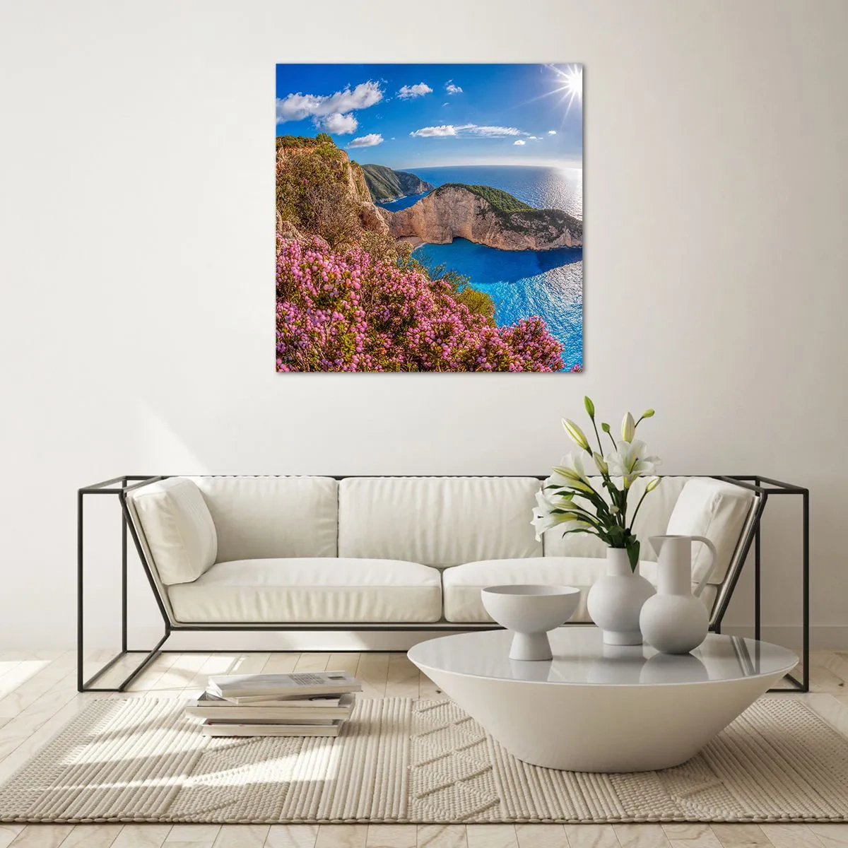 Quadro em vidro - As minhas grandes férias gregas - 40x40 cm