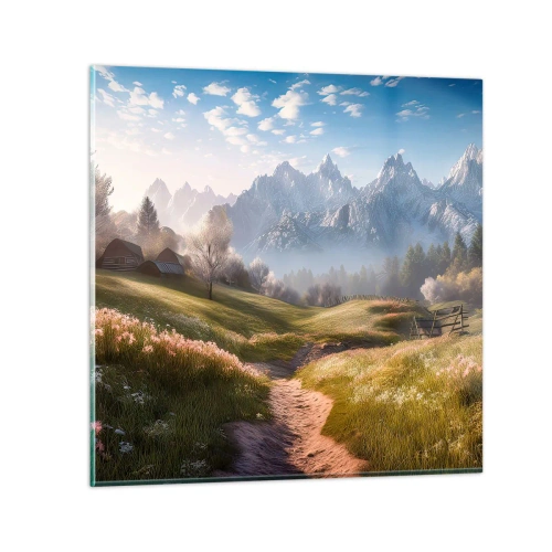 Quadro em vidro - Vale idílico - 60x60 cm