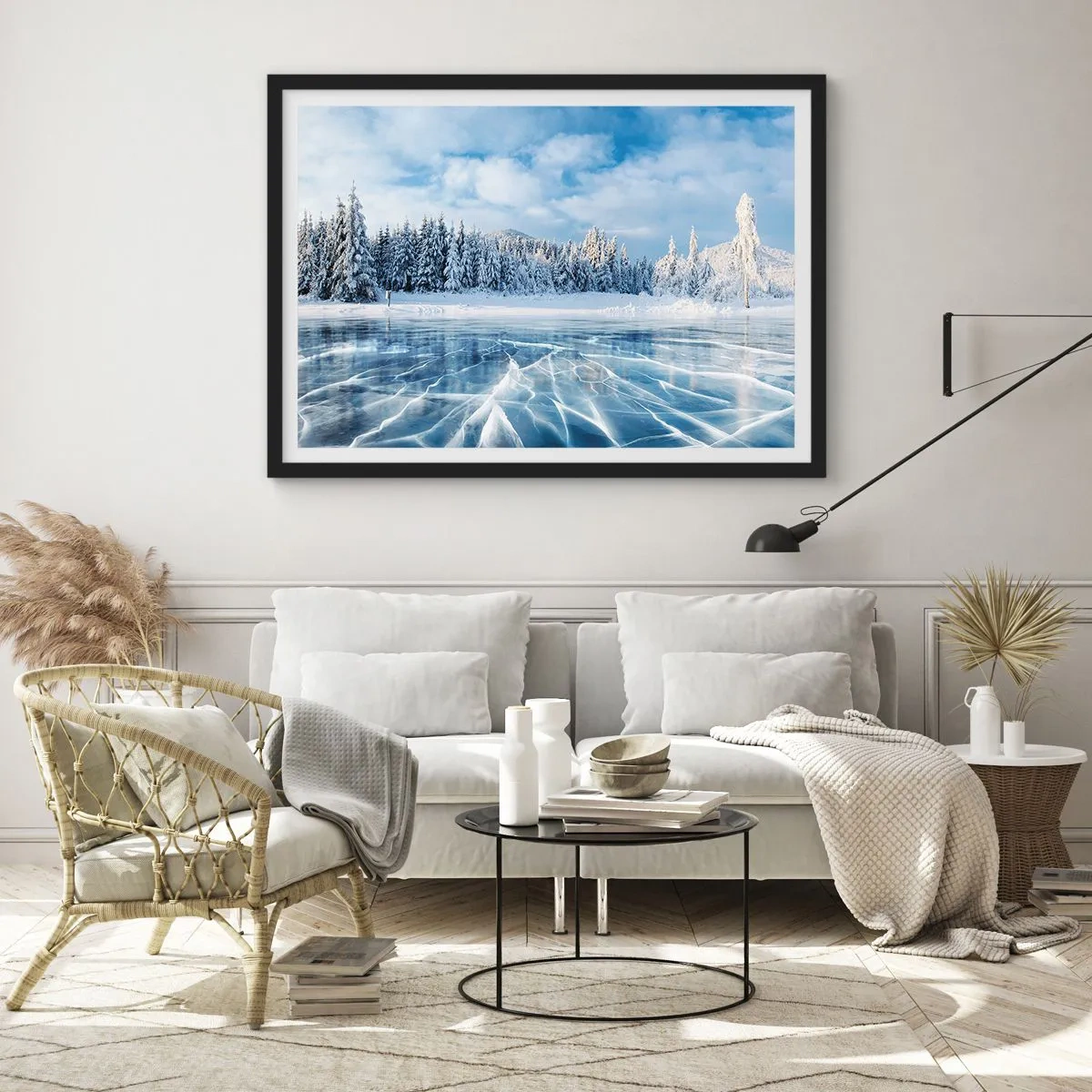 Pôster com moldura preta - Vista deslumbrante e cristalina - 100x70 cm