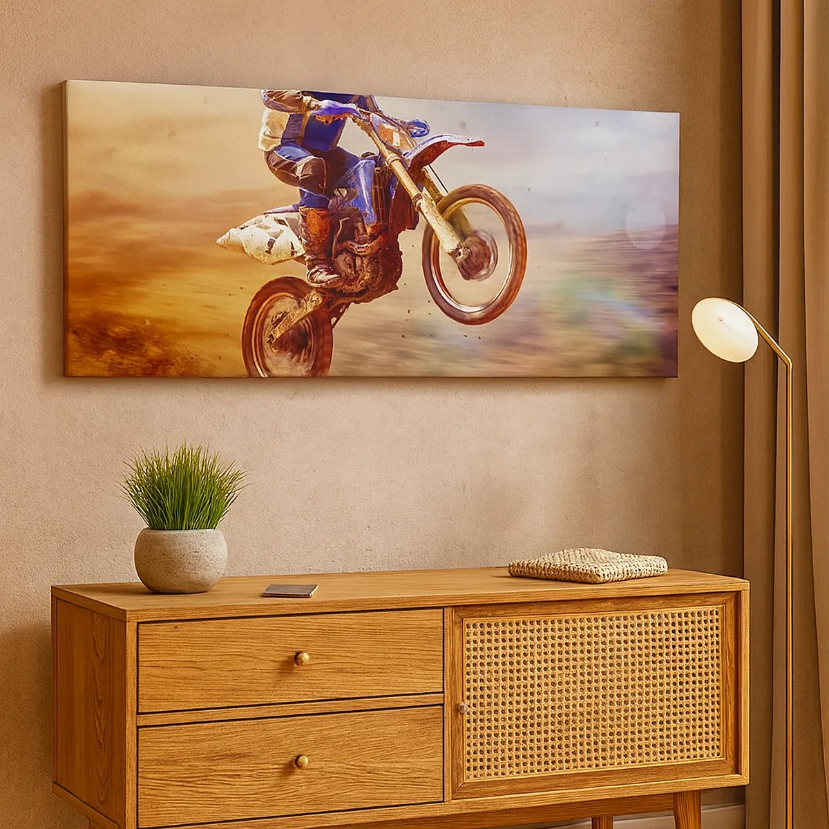 Quadro em tela - Vertigem da motocicleta - 30x30 cm