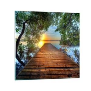 Quadro em vidro - Tome o seu tempo, sente-se - 30x30 cm