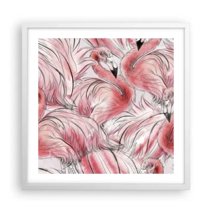 Pôster em moldura branca - Bird corps de ballet - 50x50 cm