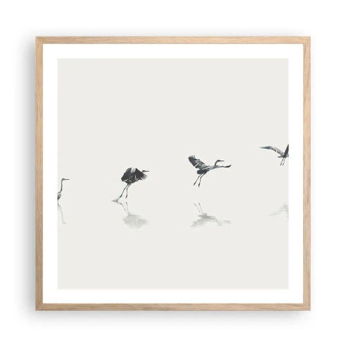 Pôster com moldura de carvalho claro - Quatro passos simples - 60x60 cm