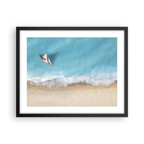 Pôster com moldura preta - No limite do azul e do ouro - 50x40 cm