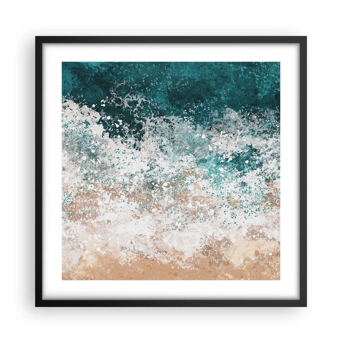 Pôster com moldura preta - Histórias do mar - 50x50 cm
