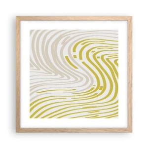 Pôster com moldura de carvalho claro - Uma composição com uma curvatura suave - 40x40 cm