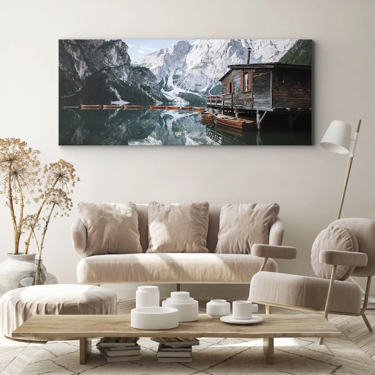 Quadro em tela - Manhã cristalina nas montanhas - 120x50 cm