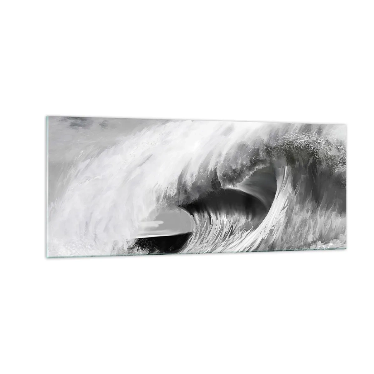 Quadro em vidro - A ira do oceano - 100x40 cm