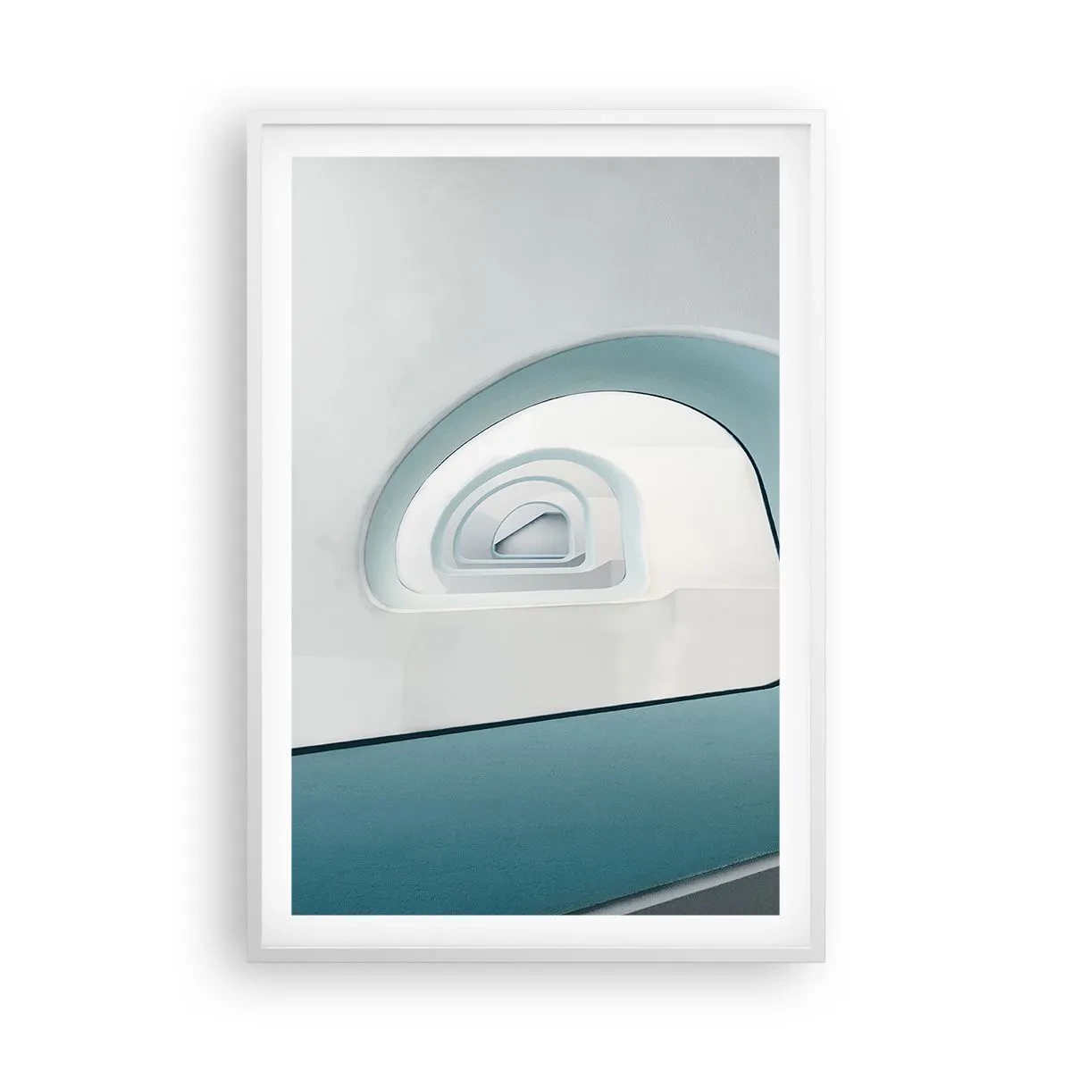 Pôster em moldura branca - Para o fundo do azul - 61x91 cm