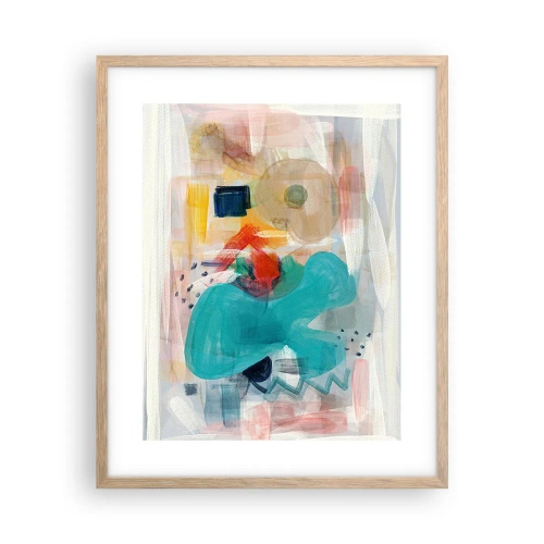 Pôster com moldura de carvalho claro - Jogo colorido - 40x50 cm