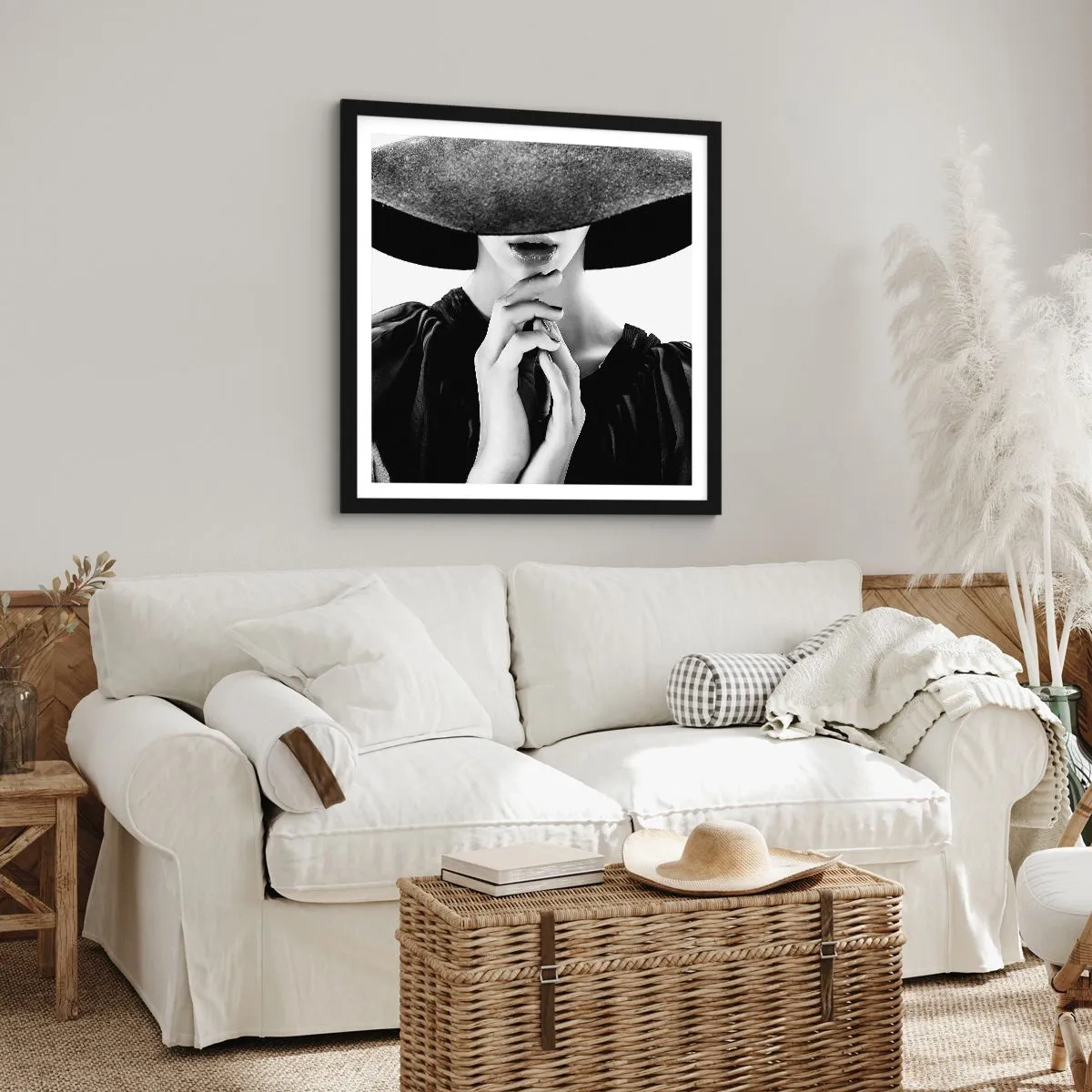 Pôster com moldura preta - Beleza escondida - 30x30 cm