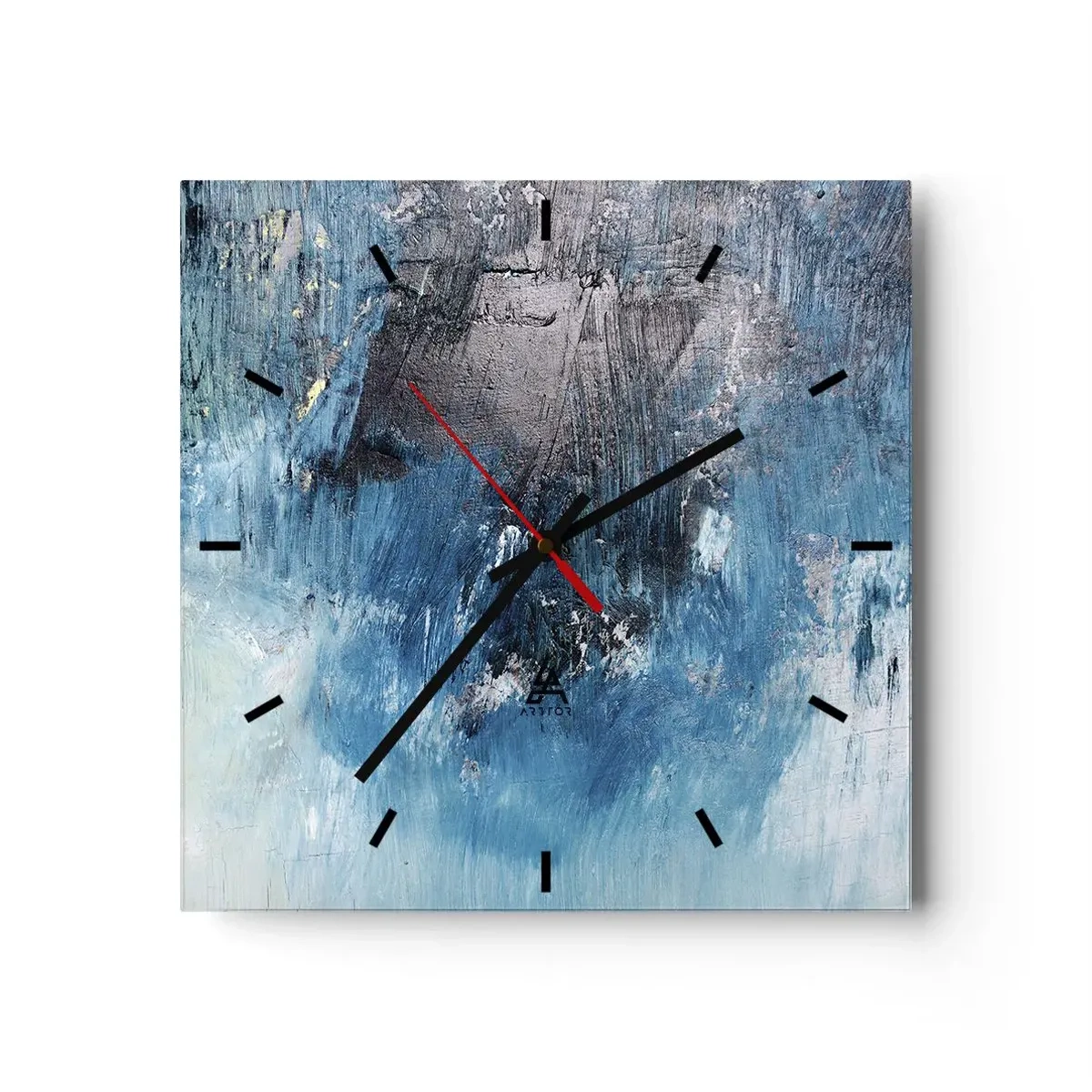 Relógio de parede - Relógio em vidro - Rapsódia em azul - 30x30 cm