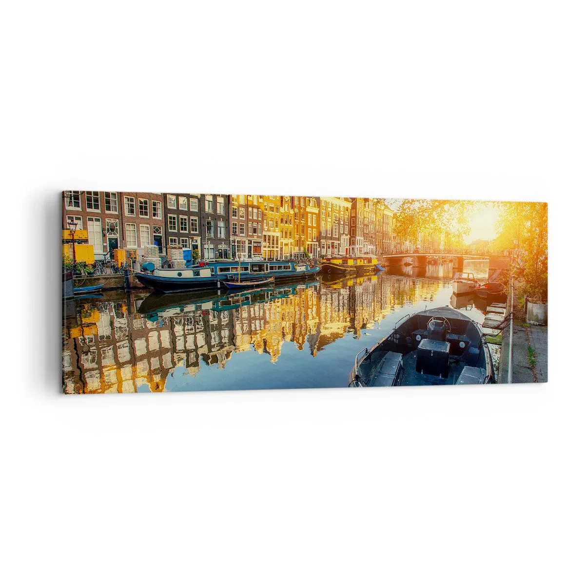 Quadro em tela - Manhã em Amsterdã - 140x50 cm