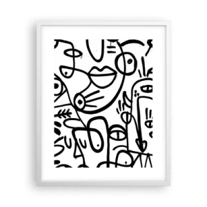 Pôster em moldura branca - Rostos e miragens - 40x50 cm