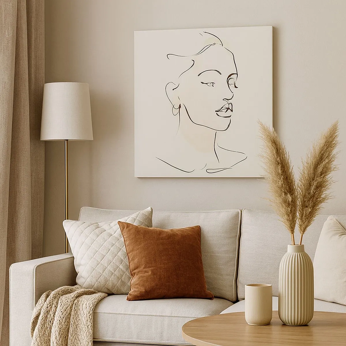 Quadro em tela - Uma certa linha - 30x30 cm