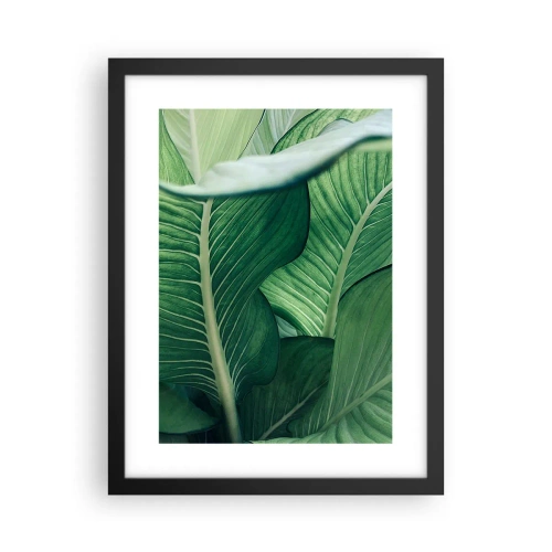 Pôster com moldura preta - Vida intensamente verde - 30x40 cm