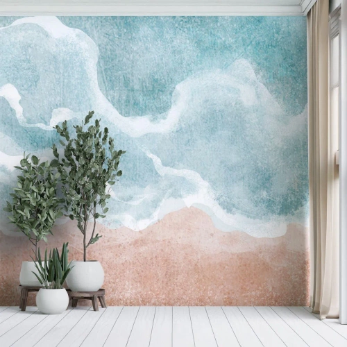 Papel de parede personalizado Premium Sand - Abstração de nuvem - Praia, Paisagem, Mar