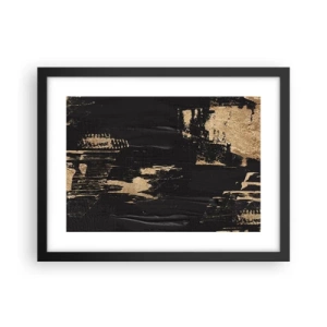 Pôster com moldura preta - Rastro de toque - 40x30 cm