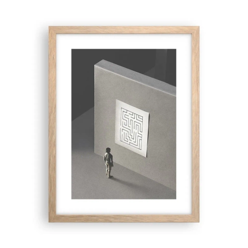 Pôster com moldura de carvalho claro - Mas onde estou? - 30x40 cm