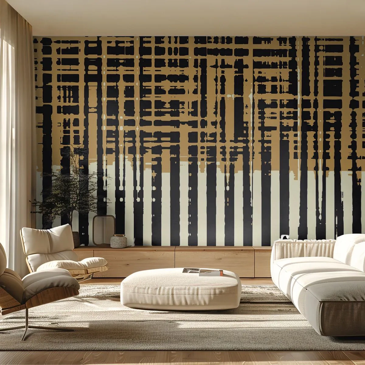 Papel de Parede Premium Canvas - Abstração arquitetónica - Abstração, Pedaço, Linhas - 250x175 cm