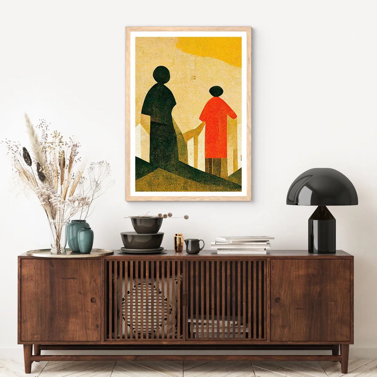 Pôster com moldura de carvalho claro - Ainda há um longo caminho a percorrer - 50x70 cm