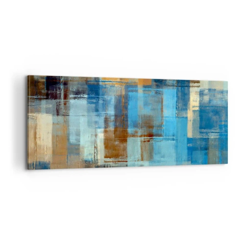 Quadro em tela - Através da cortina azul - 100x40 cm