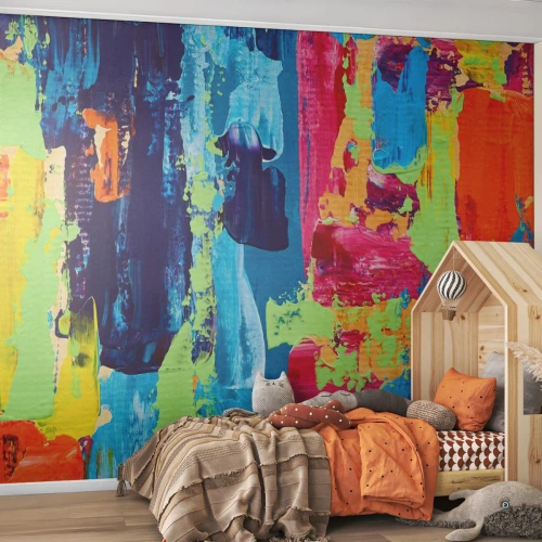 Papel de Parede Premium Canvas - A vida é bela! - Abstração, Gráficos, Pedaço - 200x140 cm