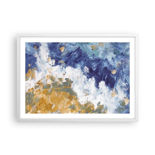 Pôster em moldura branca - Dança dos elementos - 70x50 cm