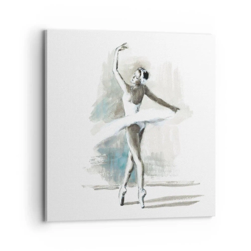 Quadro em tela - Encantada num cisne - 70x70 cm