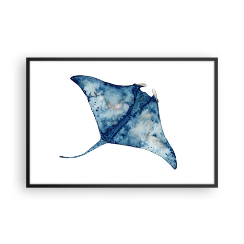 Pôster com moldura preta - A vida em azul - 91x61 cm