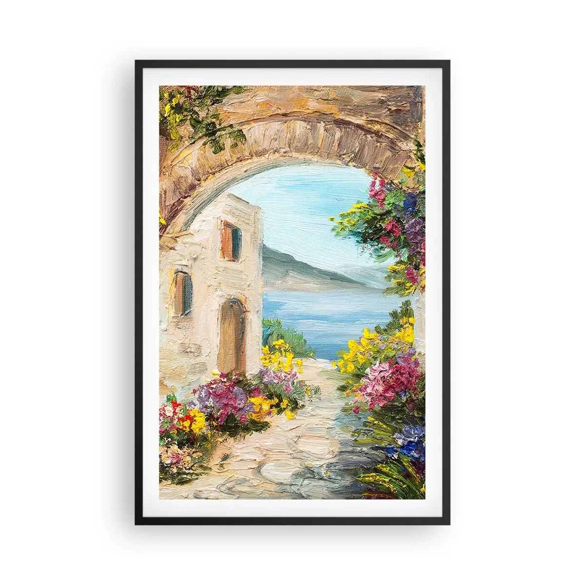 Pôster com moldura preta - O encanto da província costeira - 61x91 cm