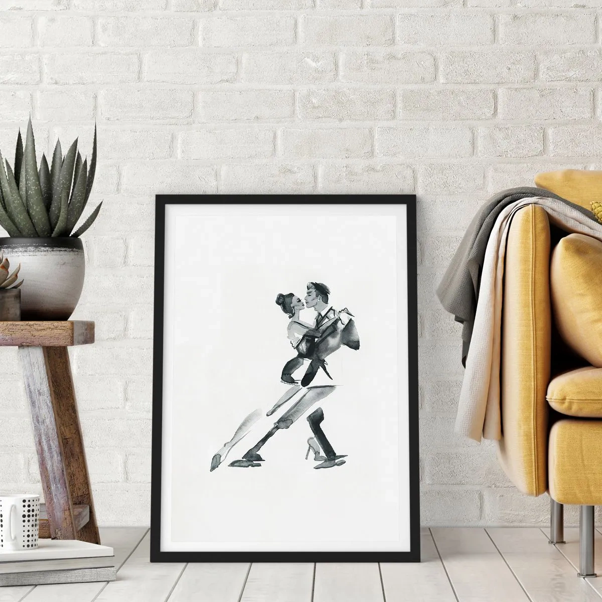 Pôster com moldura preta - Num só ritmo - 70x100 cm