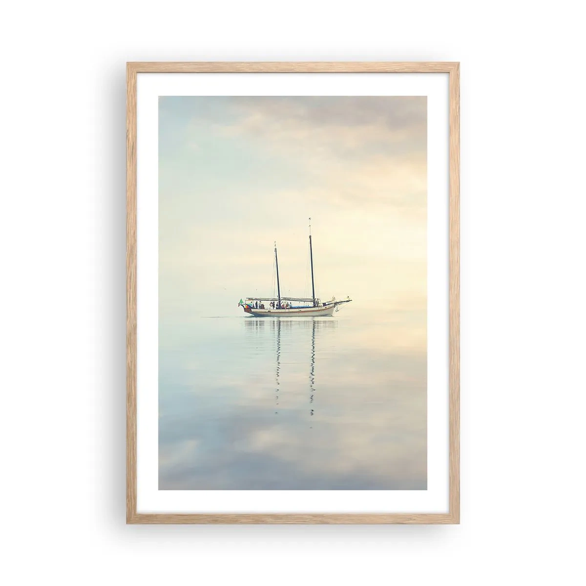 Pôster com moldura de carvalho claro - Num mar de silêncio - 50x70 cm