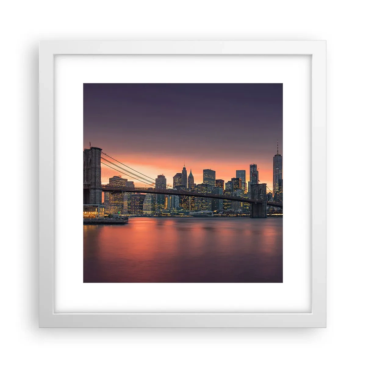 Pôster em moldura branca - Imersa no silêncio lilás - 30x30 cm