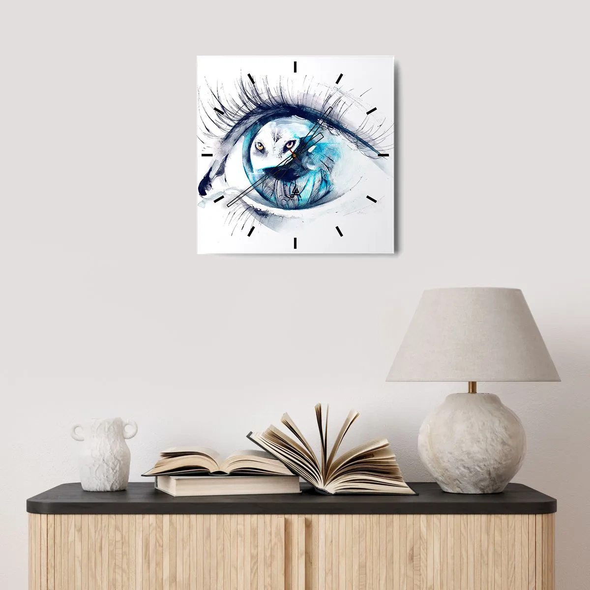 Relógio de parede - Relógio em vidro - Cara a cara com o selvagem - 30x30 cm