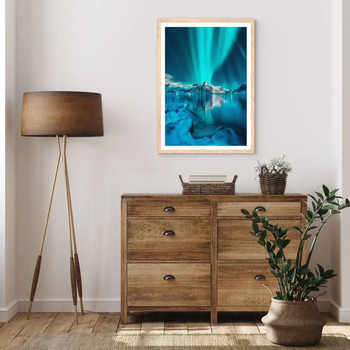 Pôster com moldura de carvalho claro - Noite de Luz - 61x91 cm