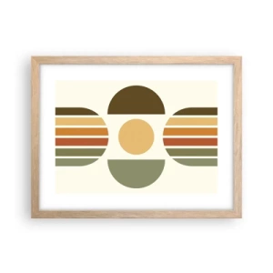 Pôster com moldura de carvalho claro - Em tons terrosos - 40x30 cm